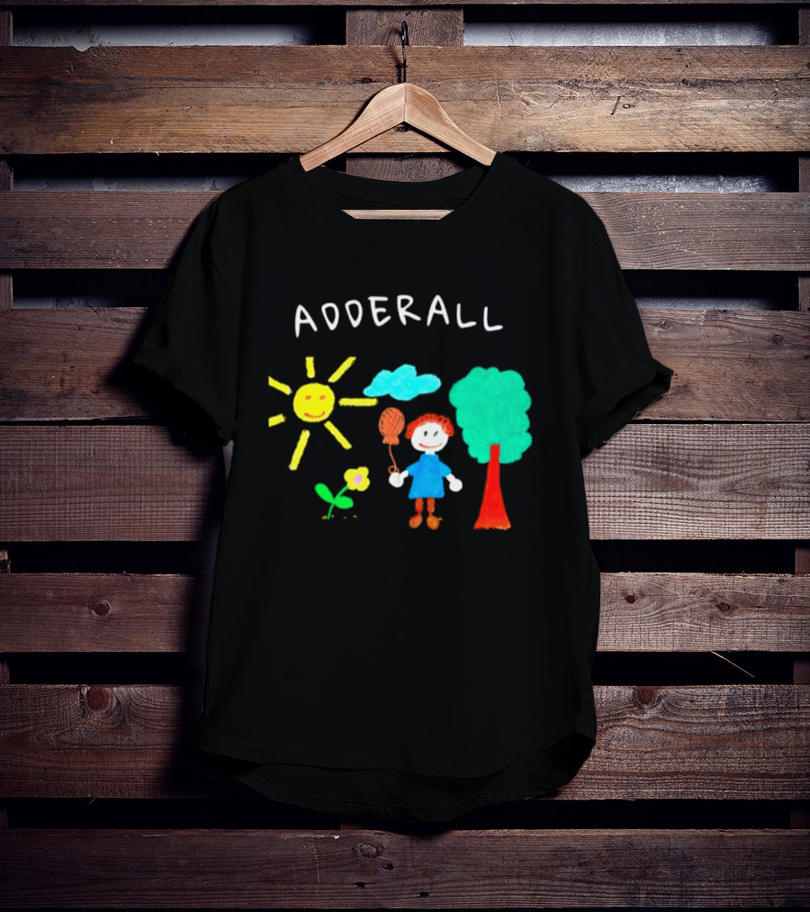 Childhood ADHD Awareness Adderall Child Drawing With Sun And Tree T-Shirt