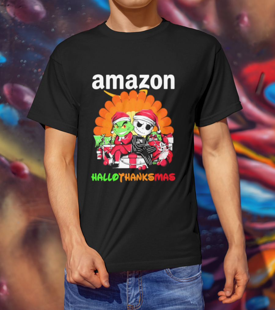 Amazon Grinch Jack Skellington Hallothanksmas 2026 T-Shirt