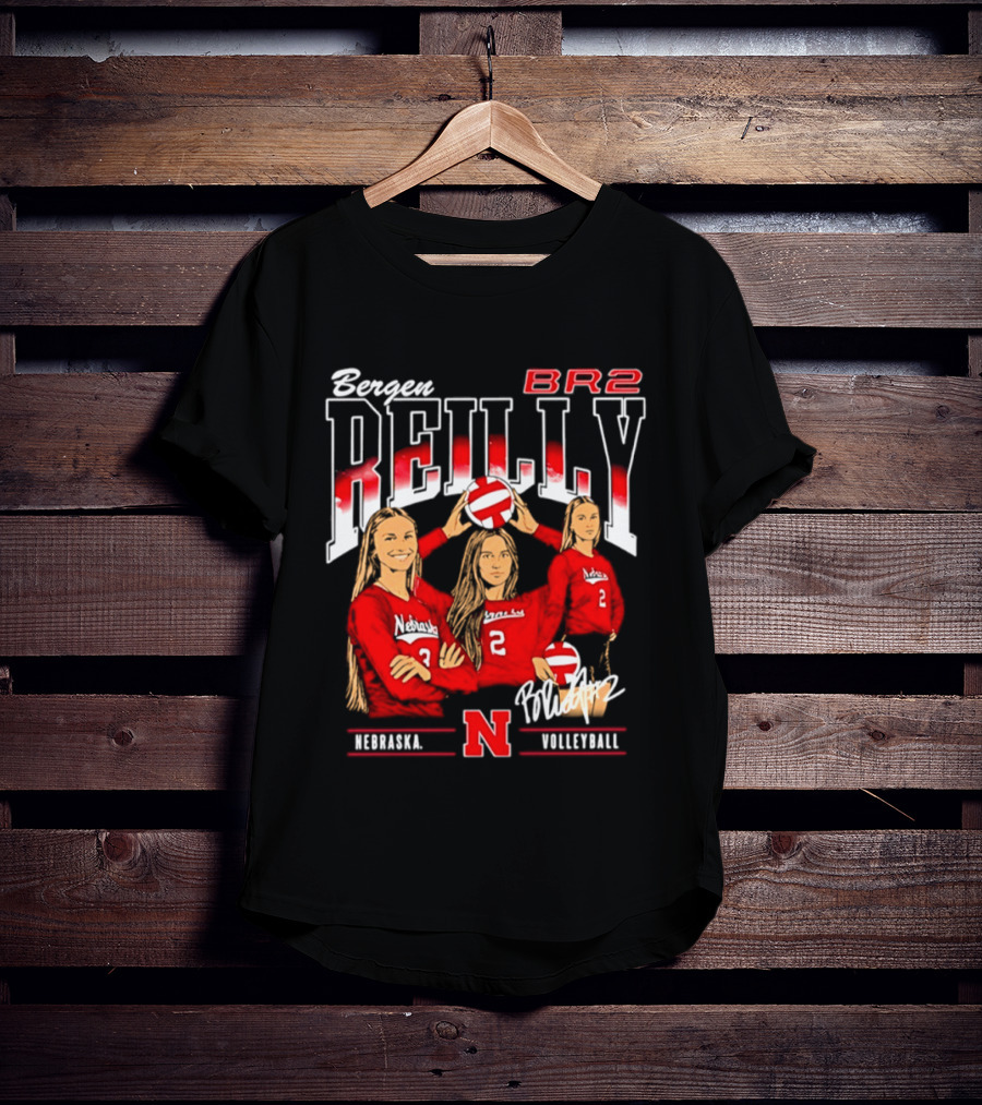 Bergen Reilly BR2 Nebraska Cornhuskers Volleyball Nebraska Volleyball T-Shirt