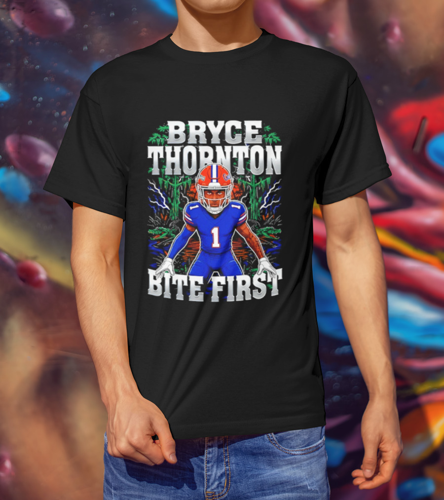 Bryce Thornton Florida Gators Football Number One Bite First T-Shirt