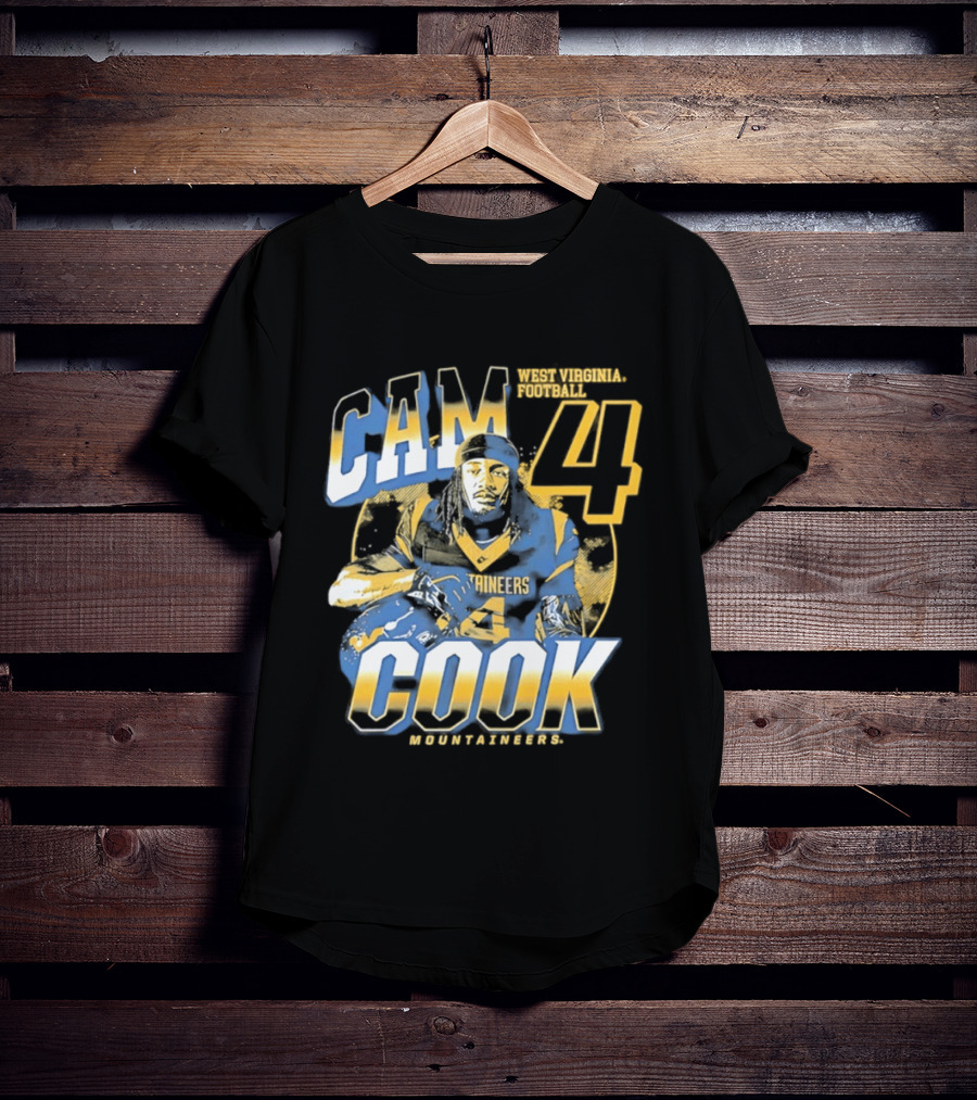Cam 4 Cook West Virginia Football Mountaineers T-Shirt