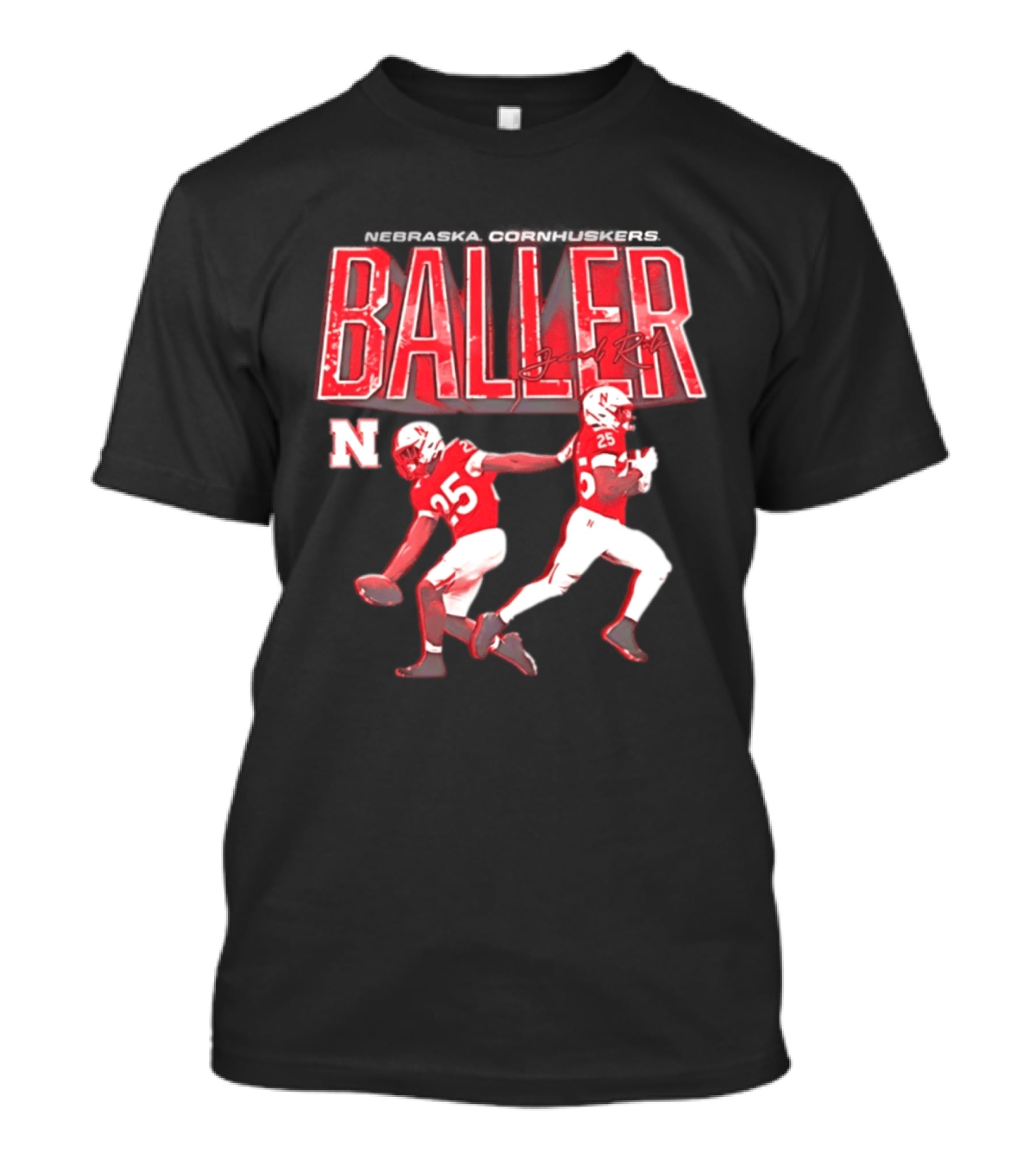 Baller Jamal Rule Nebraska Cornhuskers 25 Graffiti T-Shirt
