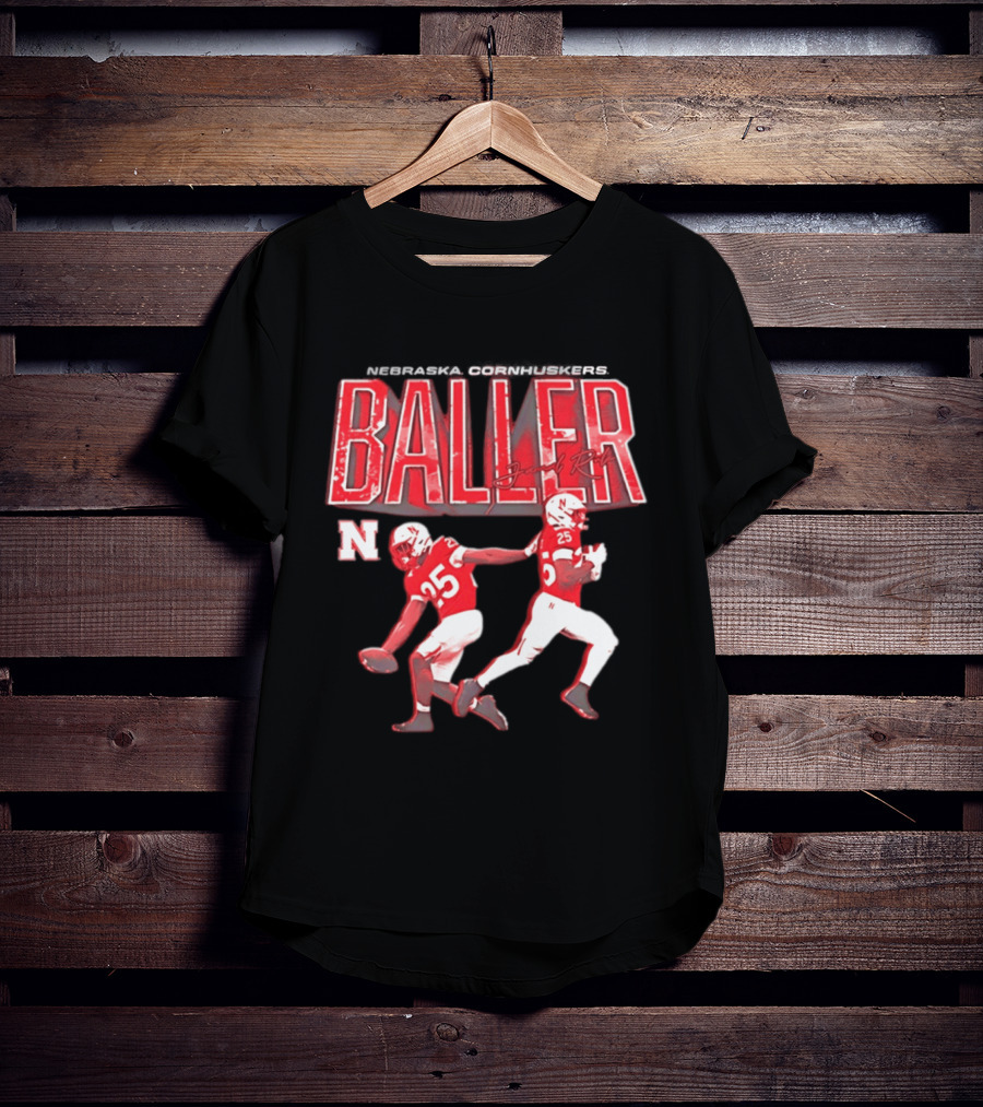 Baller Jamal Rule Nebraska Cornhuskers 25 Graffiti T-Shirt
