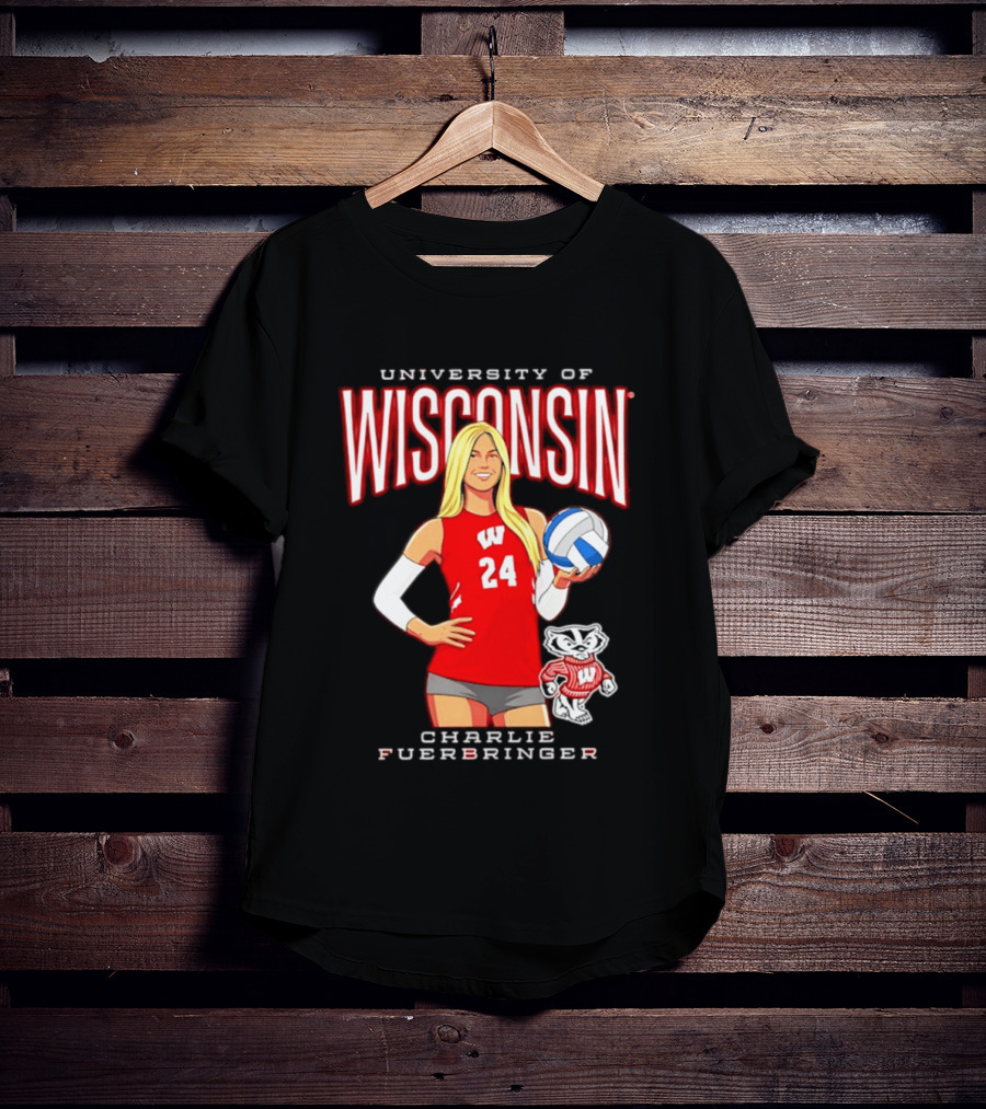 University Of Wisconsin Charlie Fuerbringer Volleyball Wisconsin T-Shirt
