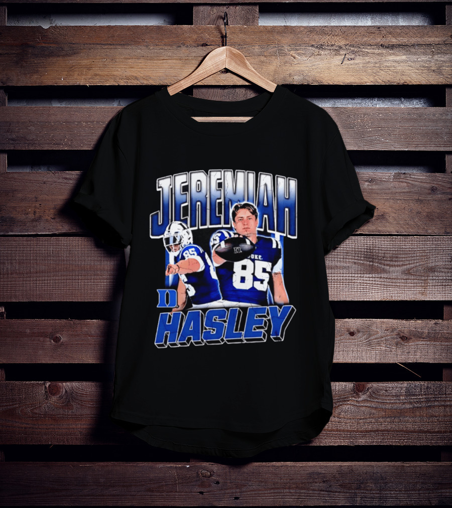 Jeremiah Hasley Duke Blue Devils Football 85 Player 90s Bootleg T-Shirt