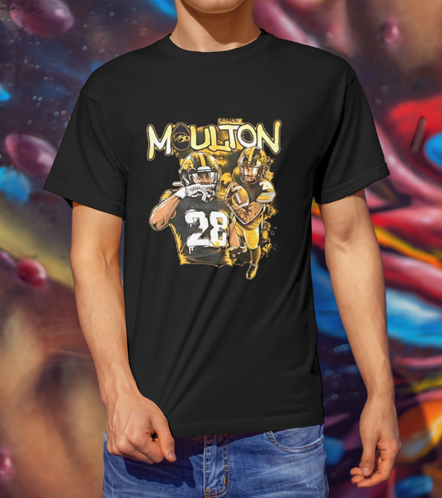 Kamari Moulton Hawkeyes Football 28 Iowa Collage T-Shirt
