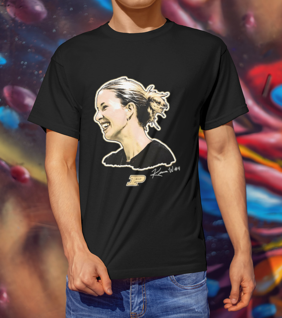 Kenna Wollard Purdue Boilermakers P Logo Big Head T-Shirt