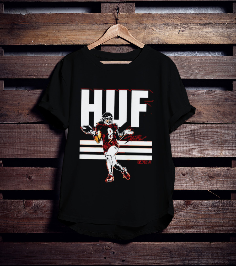 HUF Football Player Number 8 Bold Shrugging T-Shirt