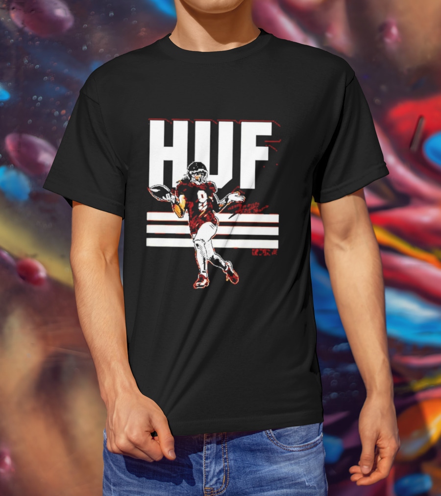 HUF Football Player Number 8 Bold Shrugging T-Shirt