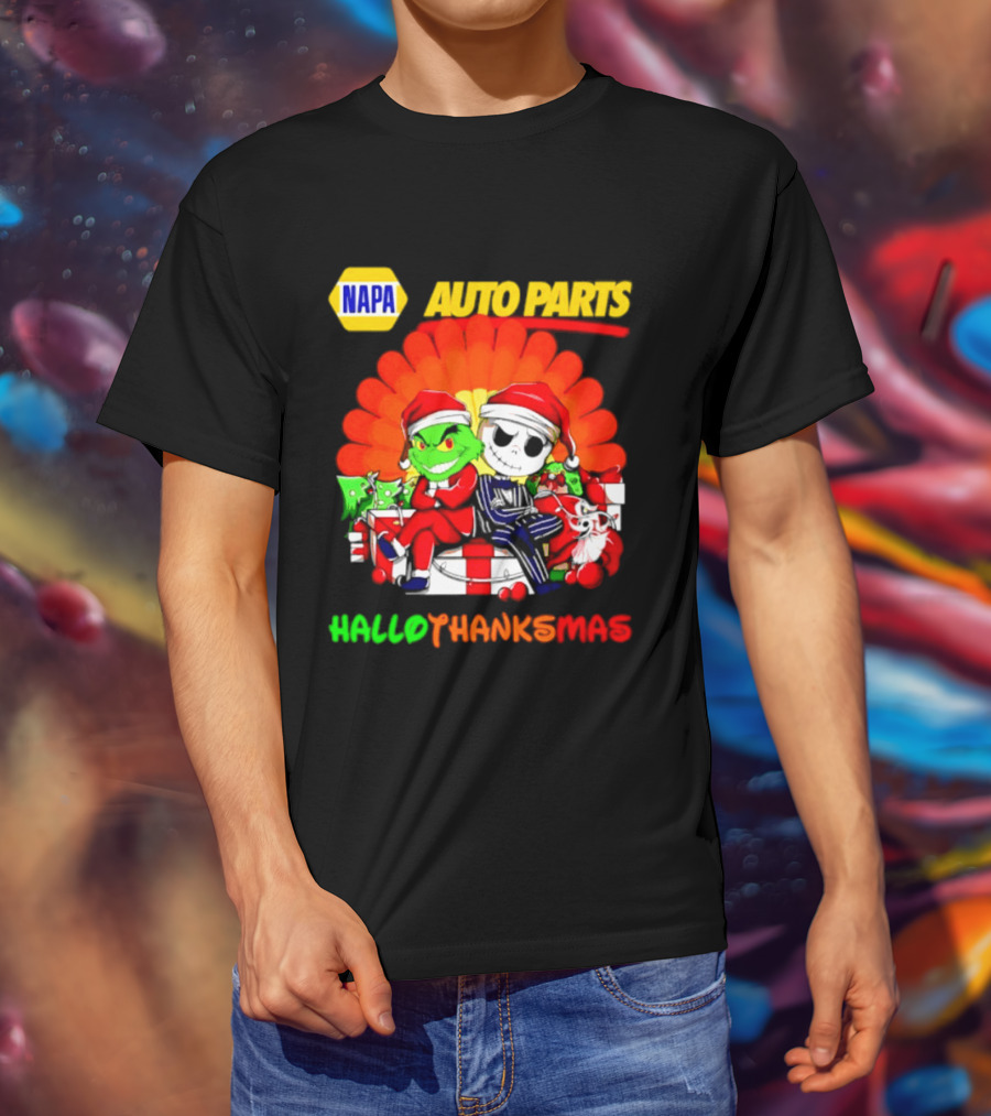 Napa Auto Parts Grinch Jack Skellington Hallothanksmas 2026 T-Shirt