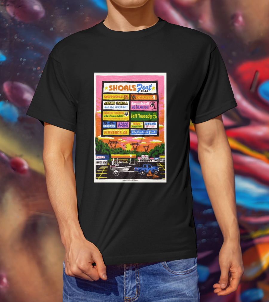 ShoalsFest 2026 October 3 4 Jason Isbell Drive By Truckers Jeff Tweedy Florence AL McFarland Park T-Shirt