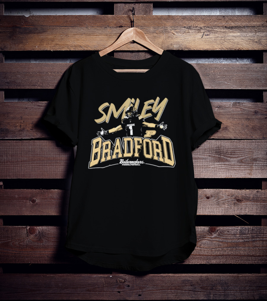 Smiley Bradford Purdue Boilermakers Football NCAA Player T-Shirt