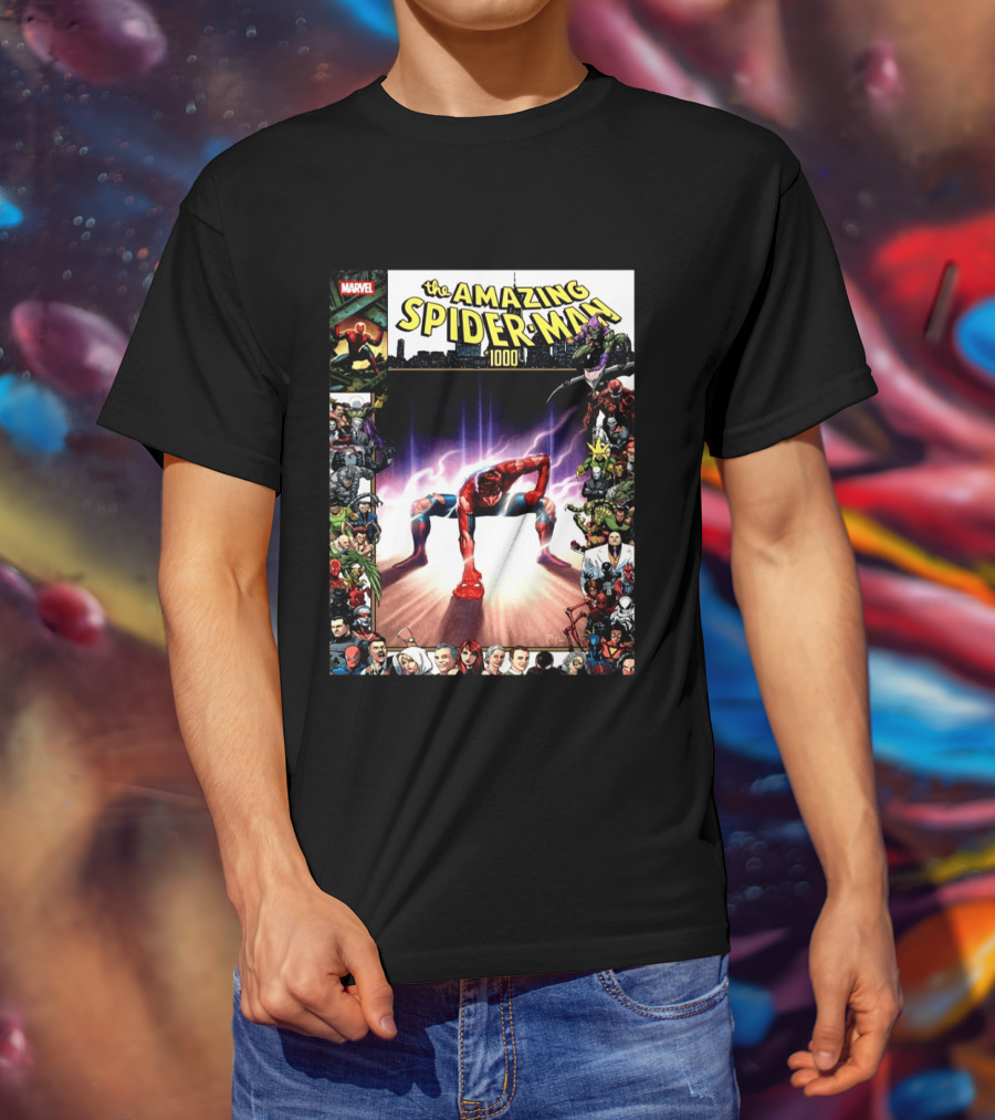 The Amazing Spider Man 1000 Cover Marvel Crossover Featuring Iconic Heroes And Villains T-Shirt