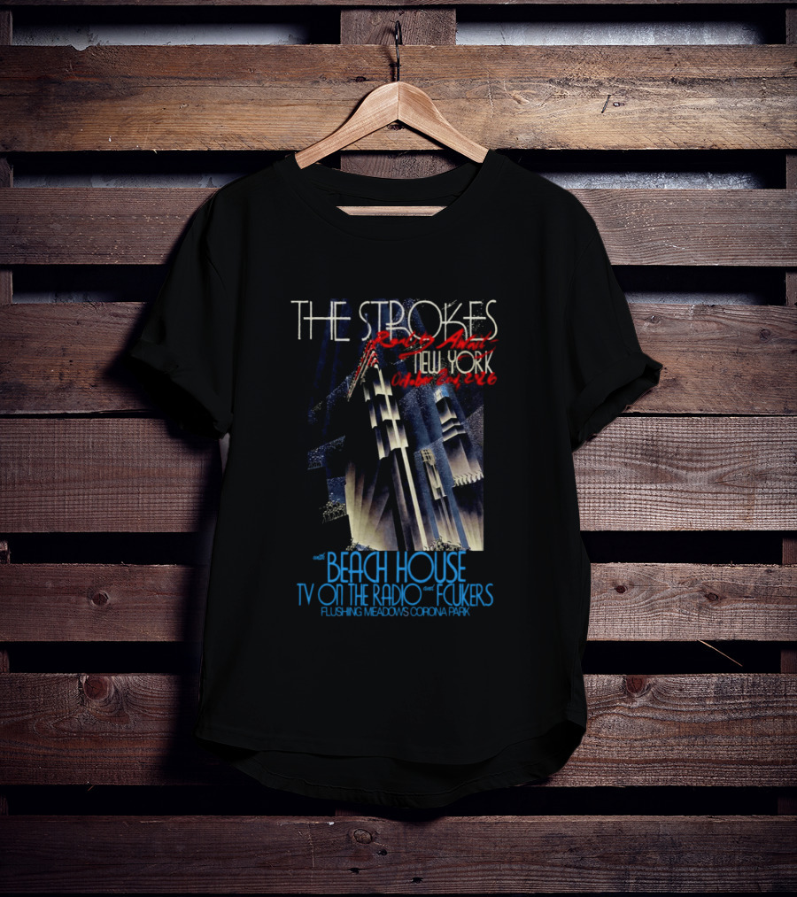 The Strokes October 2 2026 Flushing Meadows Corona Park Queens NY Beach House TV On The Radio Folkers T-Shirt