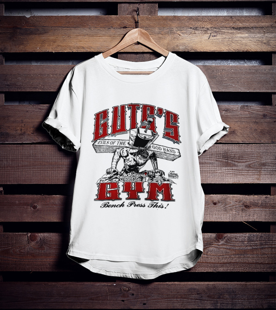 Guts's Evils Of The God Hand Gym Bench Press This All Pain No Gain Berserk 2 Sided T-Shirt