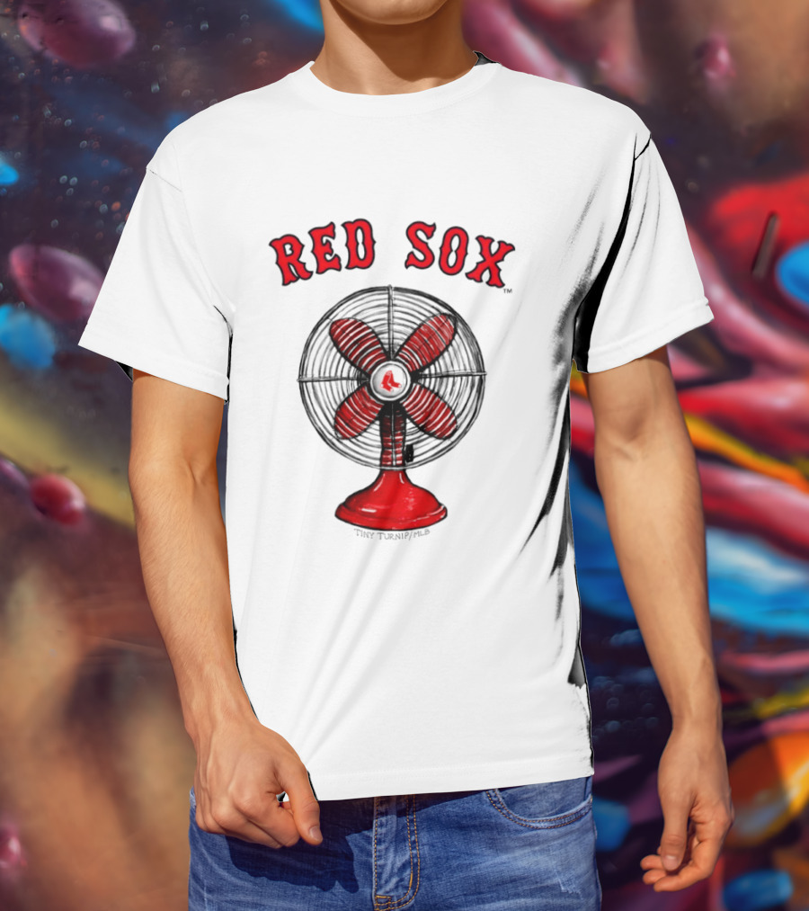 Red Sox Baseball Vintage Fan Art Tiny Turnip T-Shirt