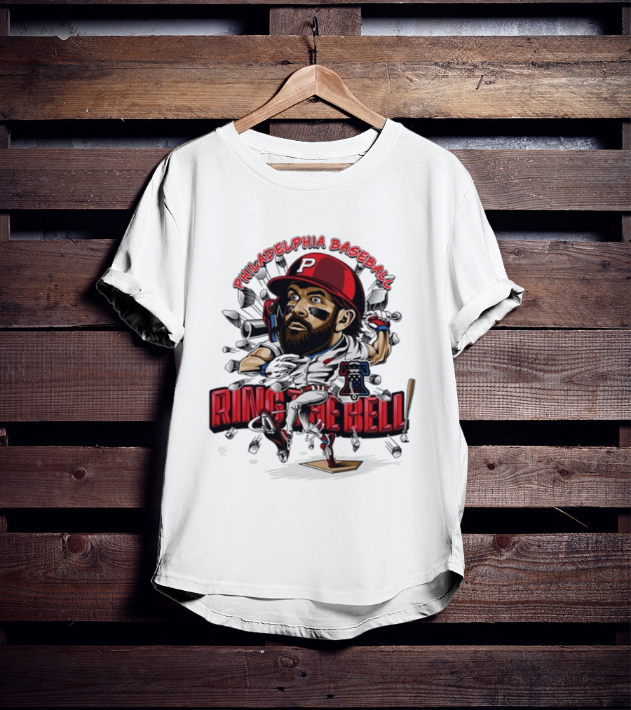 Bryce Harper Philadelphia Baseball Ring The Bell Caricature T-Shirt