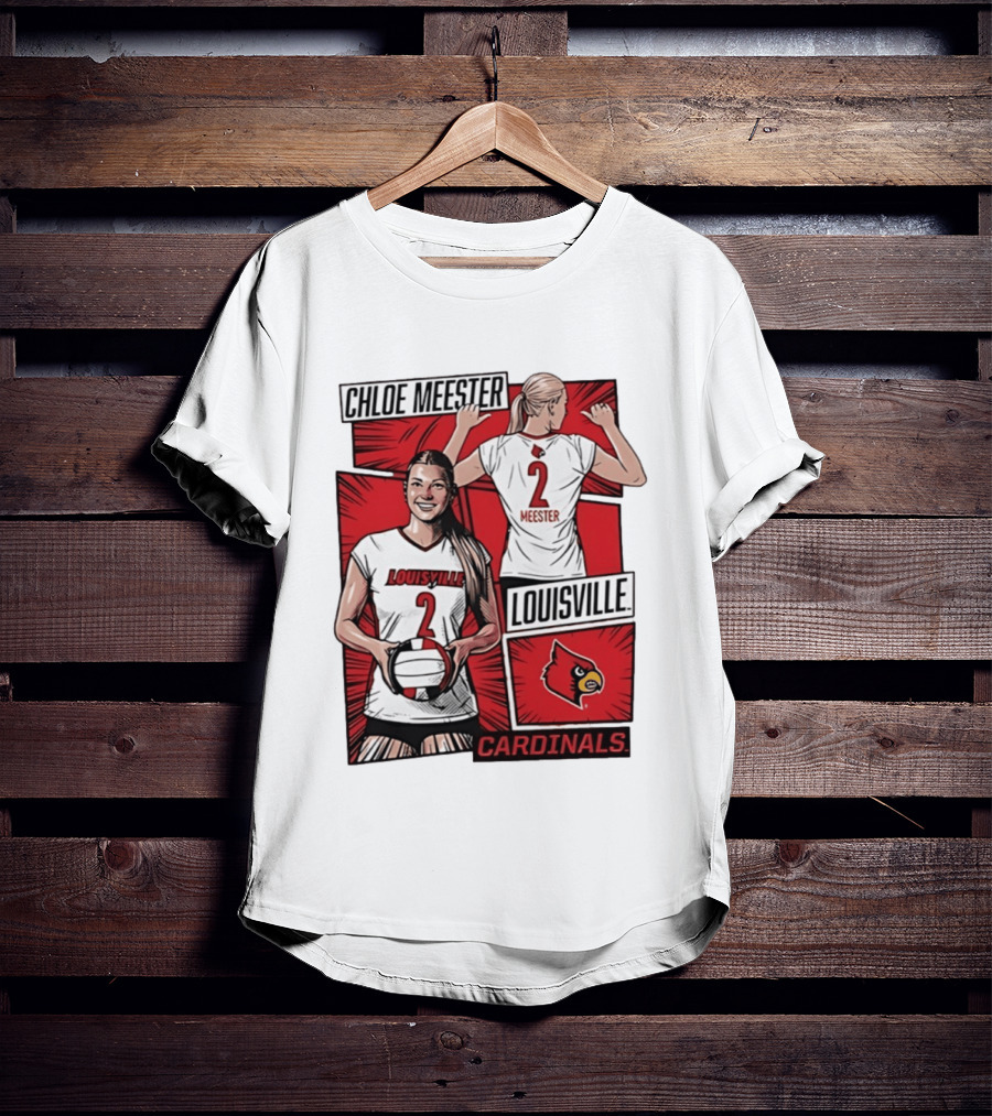 Chloe Meester Louisville Cardinals Volleyball Comic Book T-Shirt