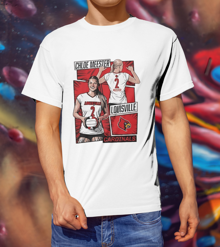 Chloe Meester Louisville Cardinals Volleyball Comic Book T-Shirt