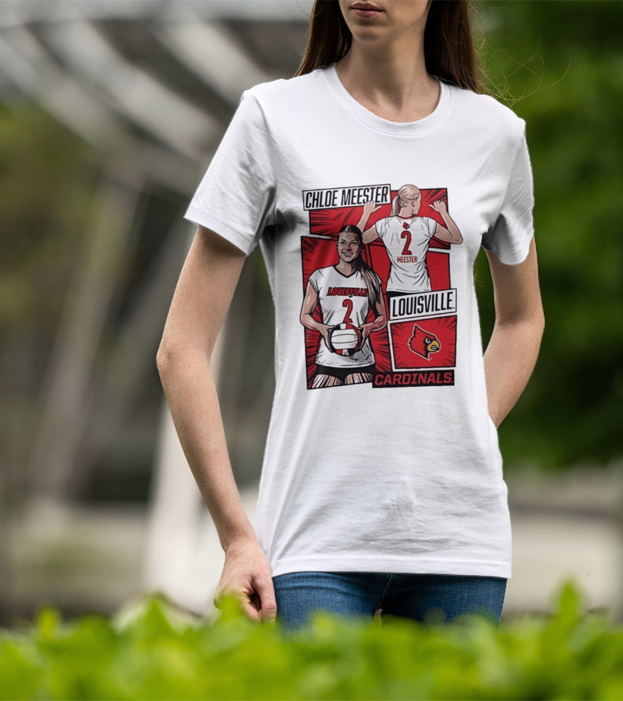 Chloe Meester Louisville Cardinals Volleyball Comic Book T-Shirt