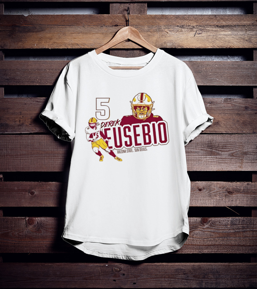 Derek Eusebio 5 Arizona State Sun Devils Football T-Shirt