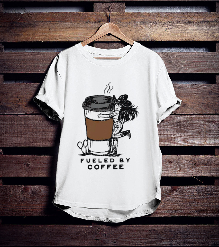Fueled By Coffee Cowgirl Caffeine Western Rodeo Vibes T-Shirt