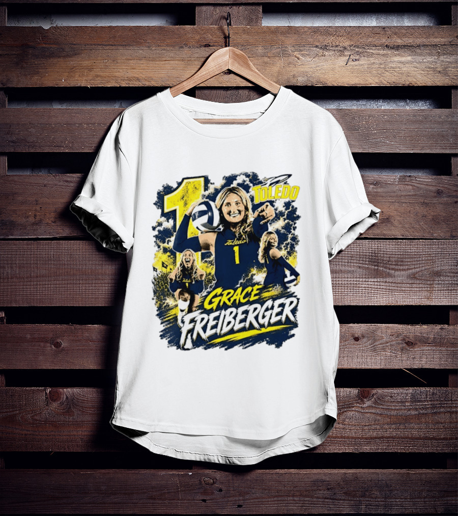 Grace Freiberger Toledo Rockets Volleyball NCAA Number 1 T-Shirt