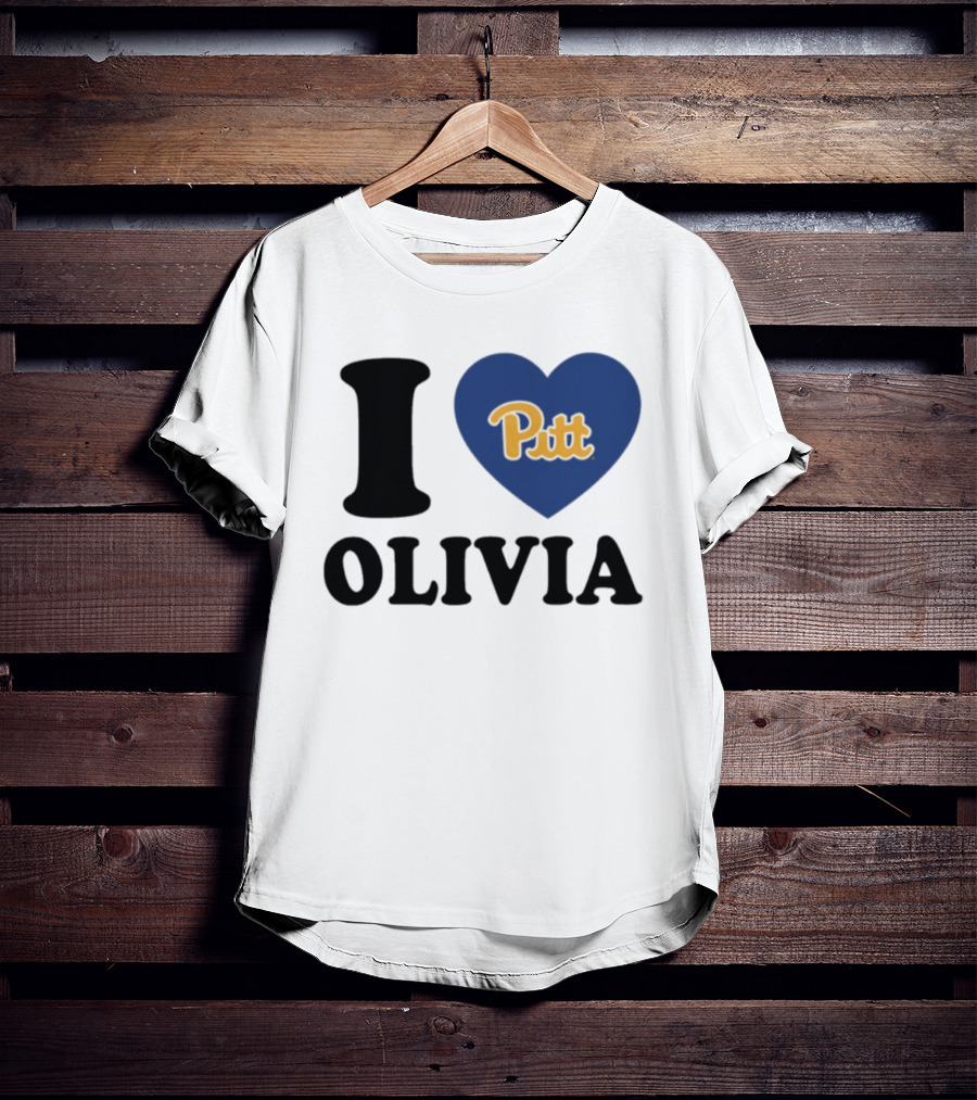 I Love Olivia Pitt Panthers Heart Logo Pittsburgh T-Shirt