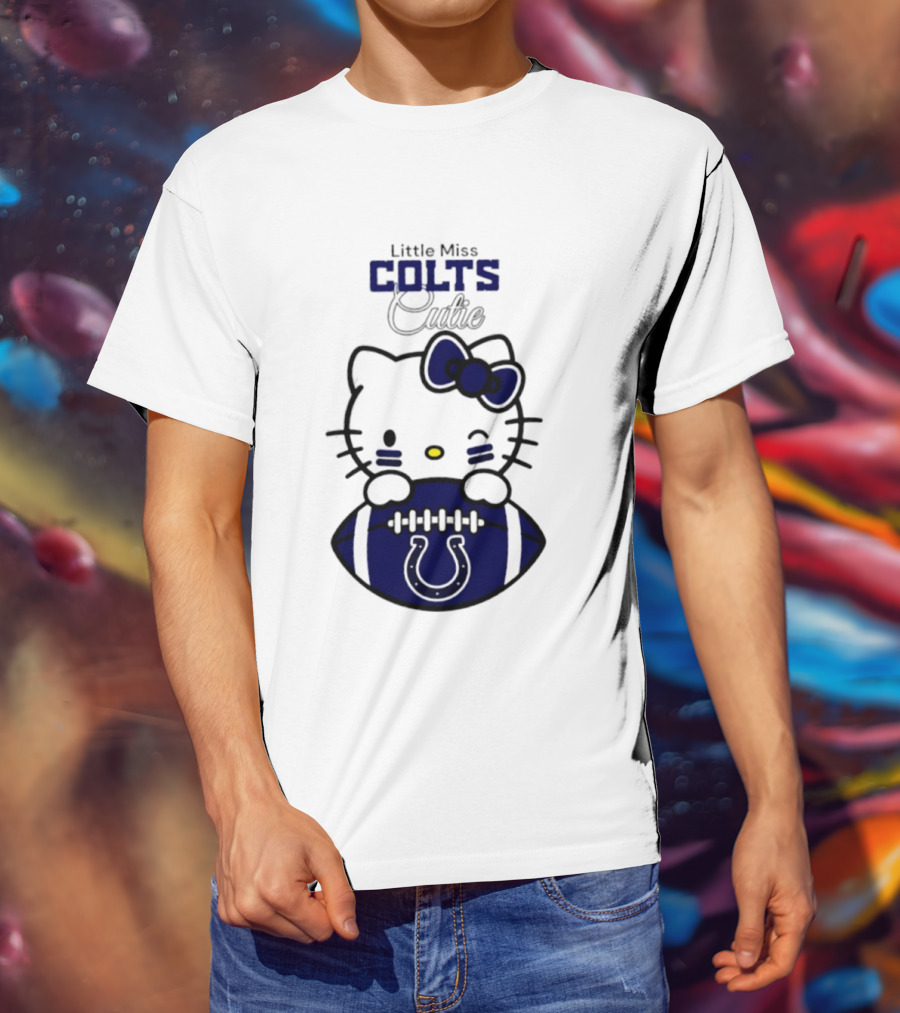 Indianapolis Colts X Hello Kitty Little Miss Colts Cutie Football 2026 Season T-Shirt