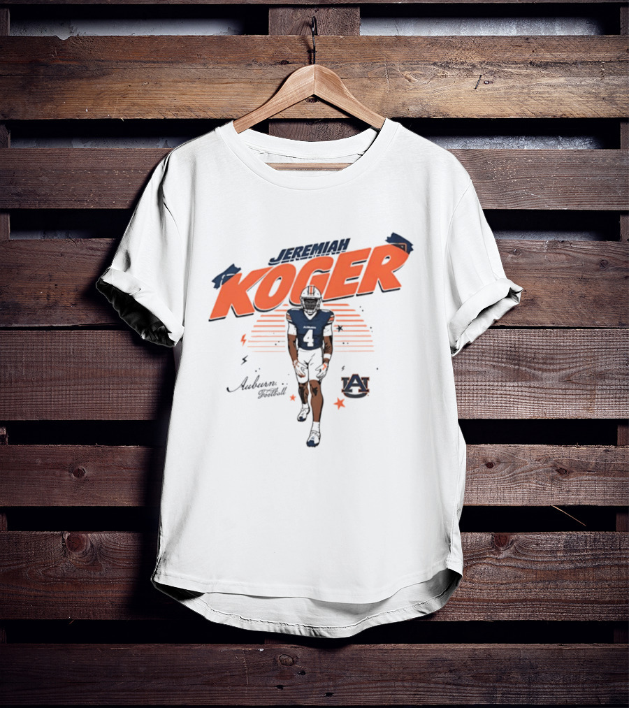 Jeremiah Koger Auburn Tigers NCAA Football Number 4 Helmet Sports Star T-Shirt