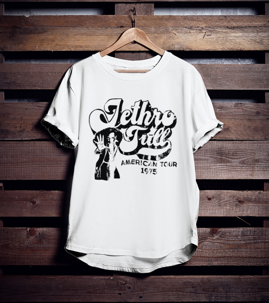 Jethro Tull Ian Anderson American Tour 1975 Vintage Rock Band T-Shirt