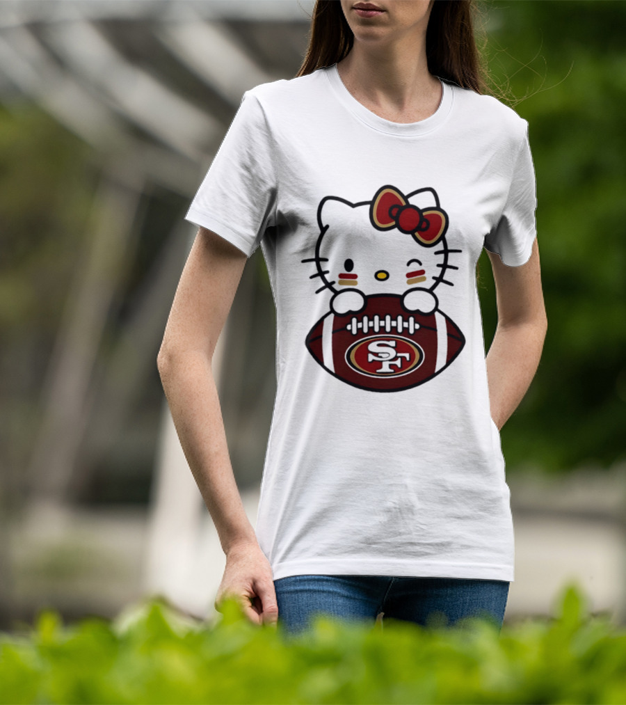 San Francisco 49ers Hello Kitty Collaboration Football 2026 Season T-Shirt