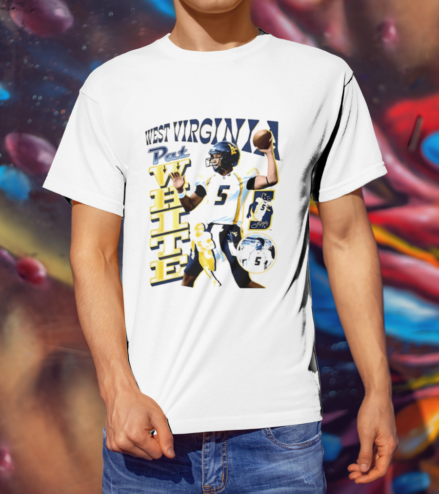 West Virginia Pat White NCAA Football Player Number 5 T-Shirt
