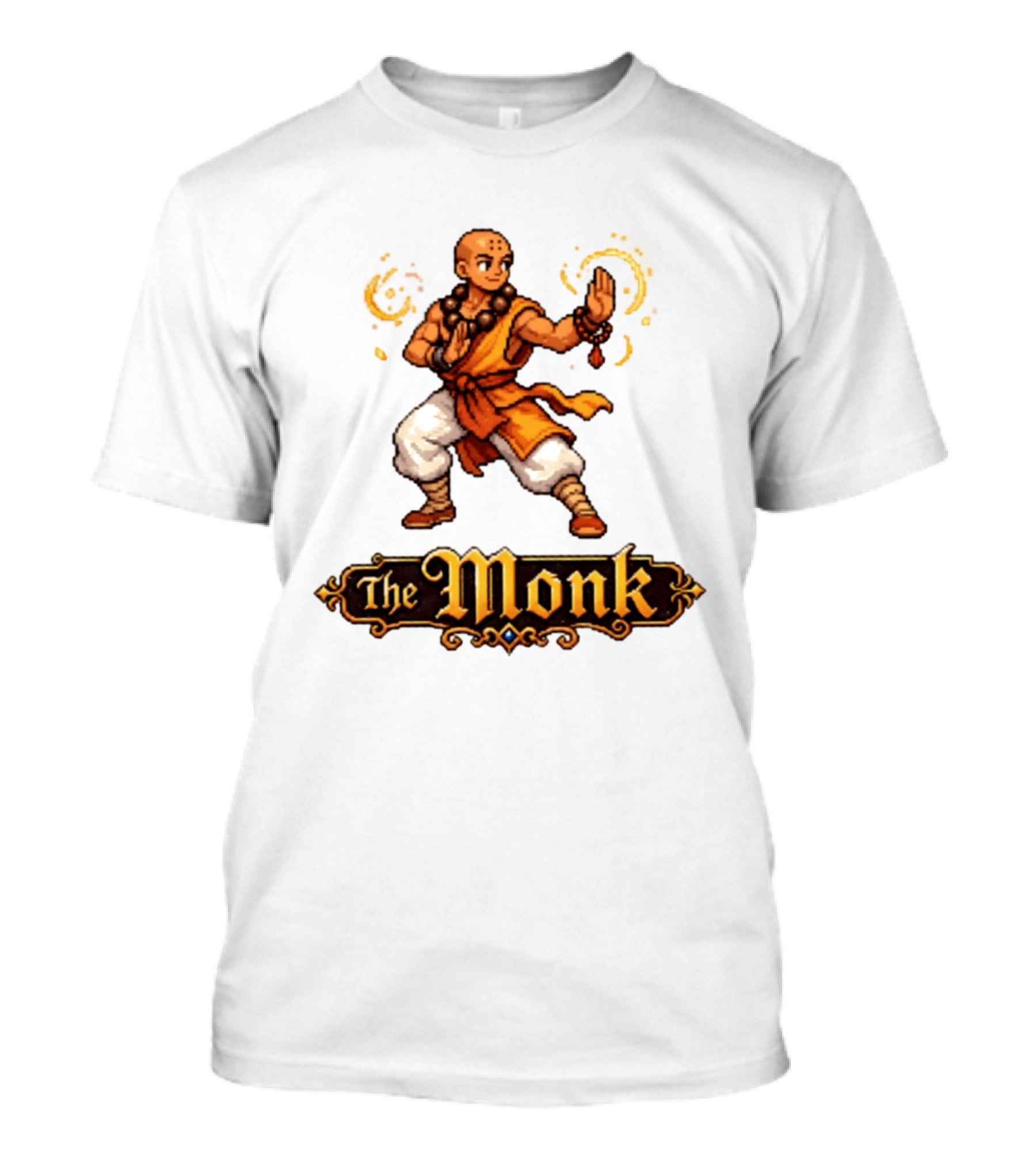 The Monk Pixel Fantasy Martial Arts T-Shirt
