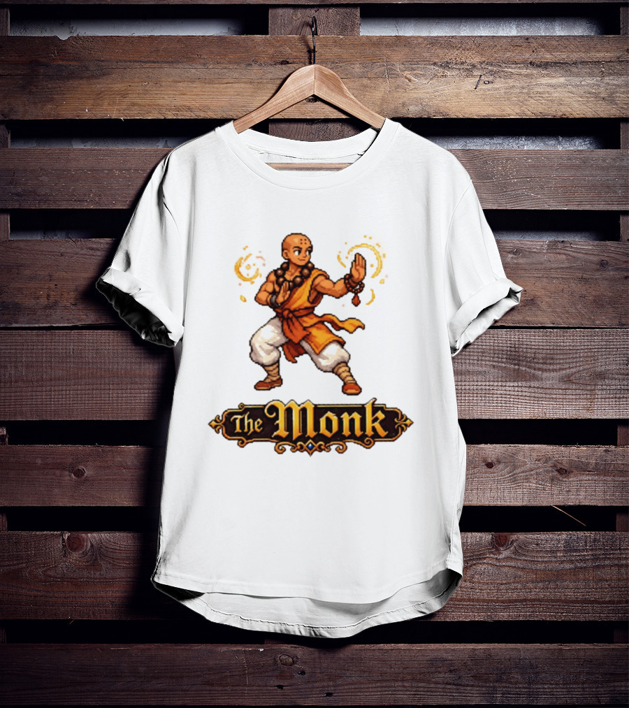 The Monk Pixel Fantasy Martial Arts T-Shirt