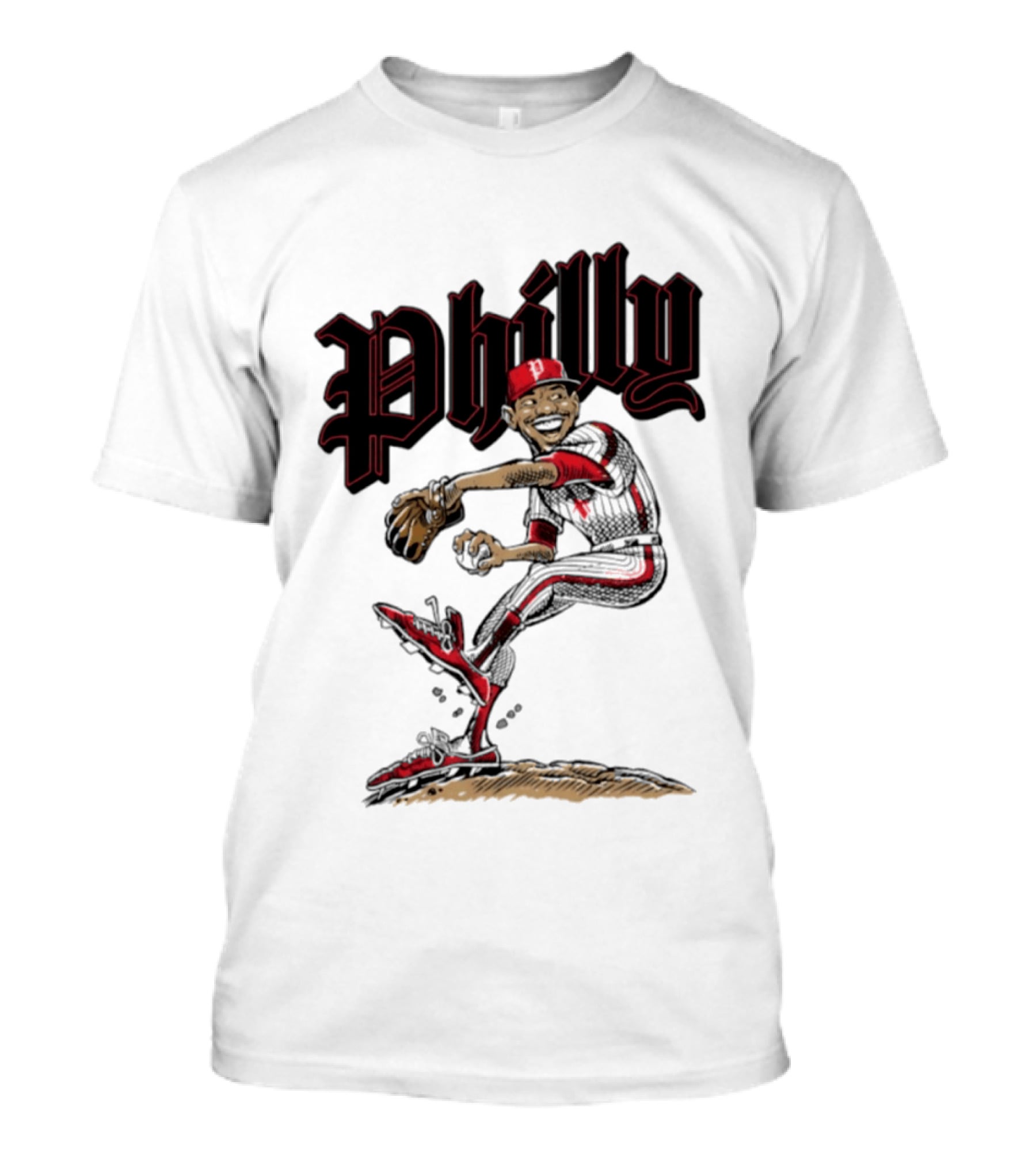 Philly Baseball Player Caricature T-Shirt