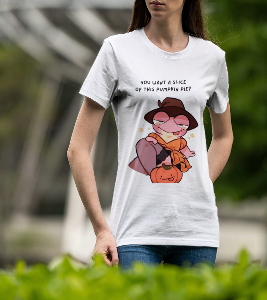You Want A Slice Of This Pumpkin Pie Frog In Witch Hat With Pumpkin T-Shirt