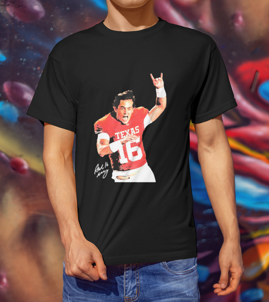 Arch Manning Texas Longhorns 16 Rock Hand Gesture T-Shirt