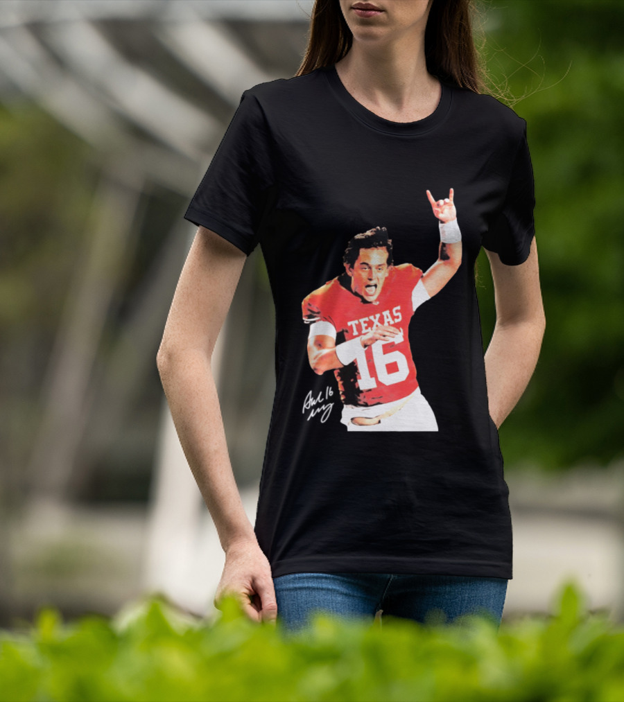 Arch Manning Texas Longhorns 16 Rock Hand Gesture T-Shirt
