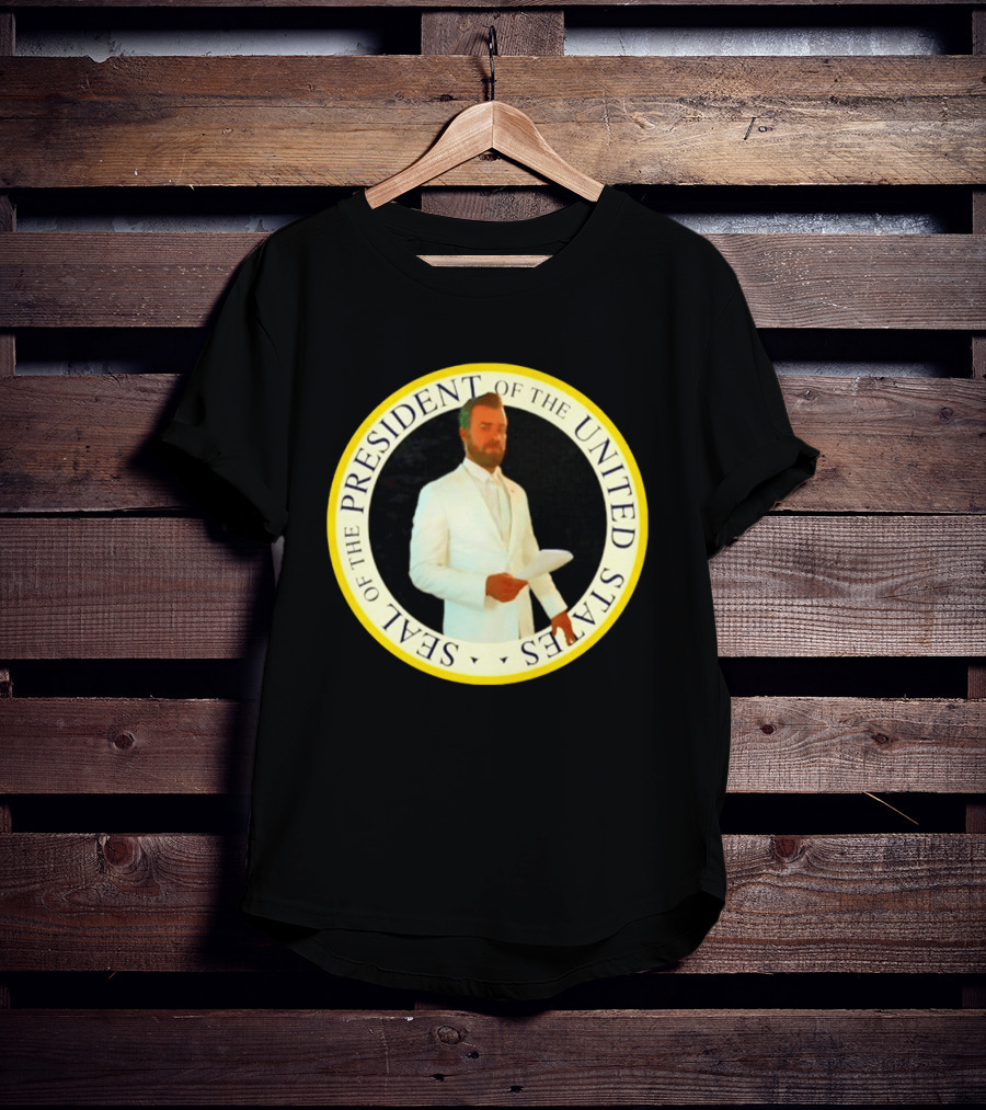 Seal Of The President Of The United States Justin Theroux In White Suit T-Shirt