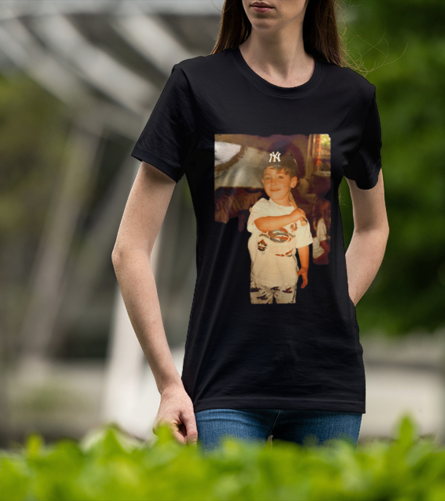 Cody Bellinger Young Yankee Fan Childhood Photo New York Yankees Cap T-Shirt