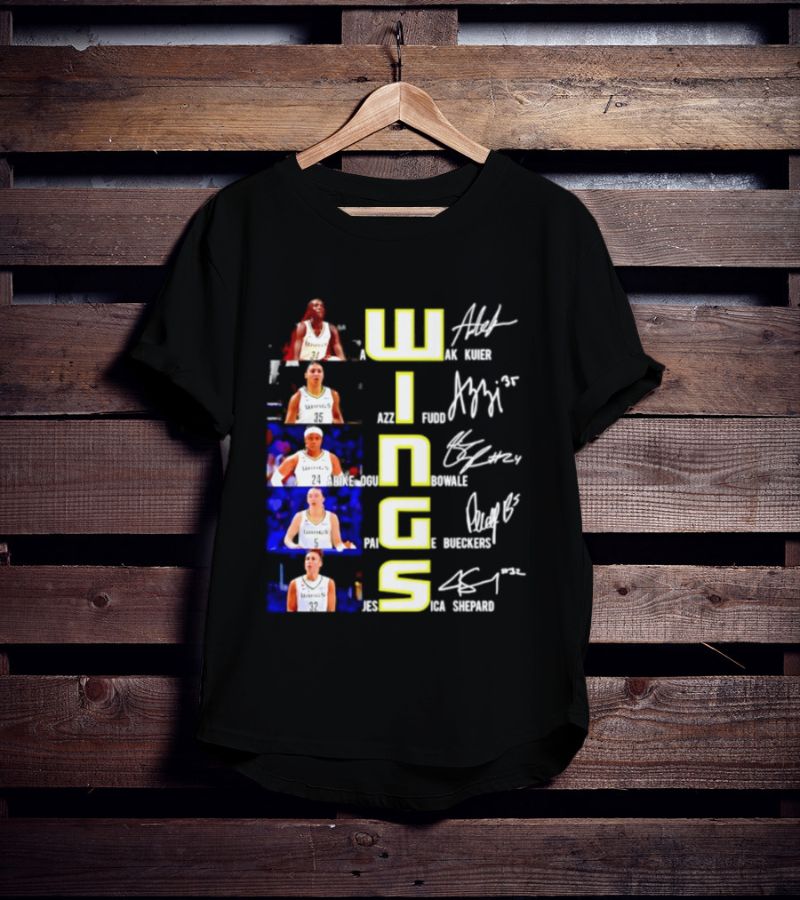 Dallas Wings Awak Kuier Azzi Fudd Arike Ogunbowale Paige Bueckers Jessica Shepard Signatures Compilation T-Shirt