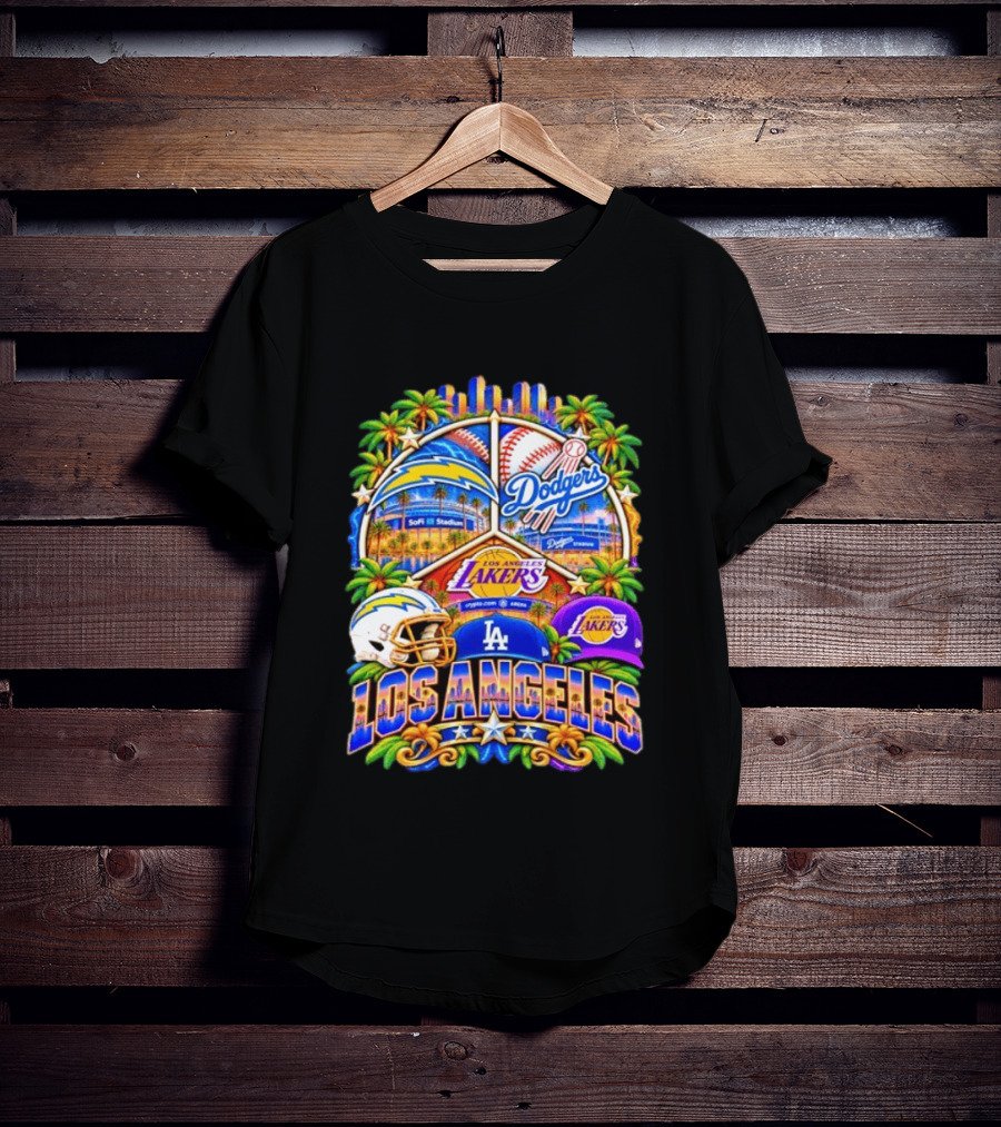 Los Angeles Dodgers Chargers Lakers SoFi Stadium City Skyline T-Shirt