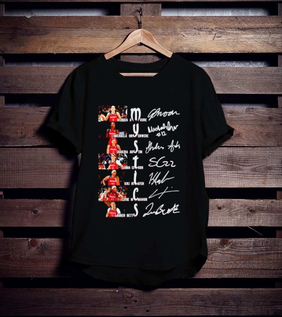 Washington Mystics Amoore Onyenwere Austin Citron Irjafen Mcmahon Betts Signatures Basketball Team Players T-Shirt