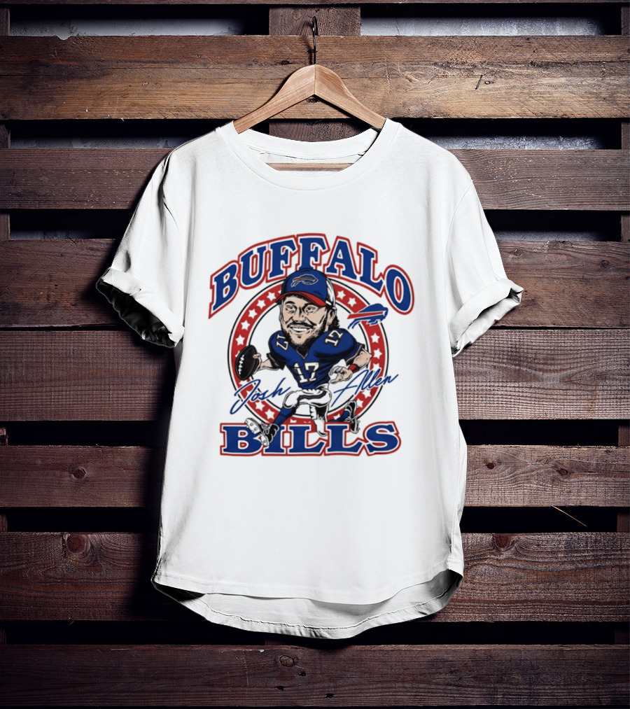 Buffalo Bills Josh Allen Caricature Player Signature 17 T-Shirt