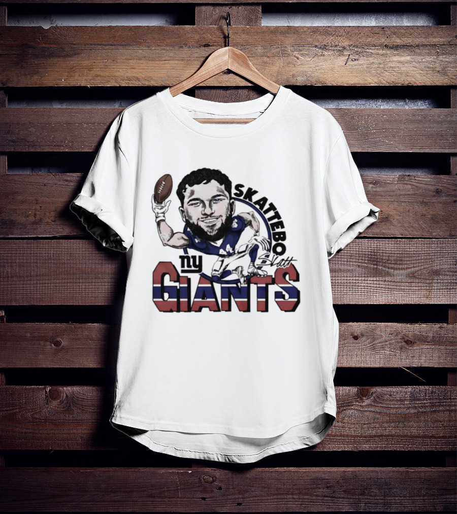 Skattebo New York Giants Football Caricature Player T-Shirt