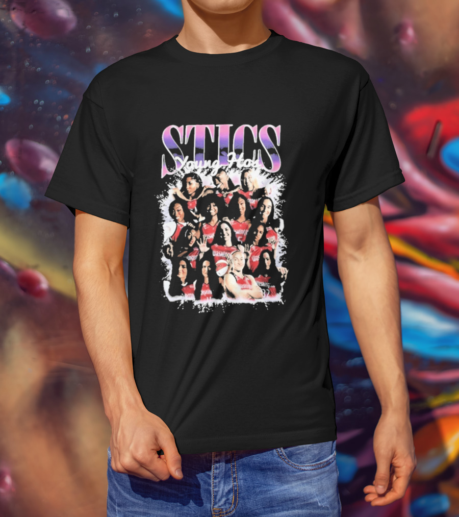 STICS Young Hos Washington Mystics Sports Team Collage T-Shirt