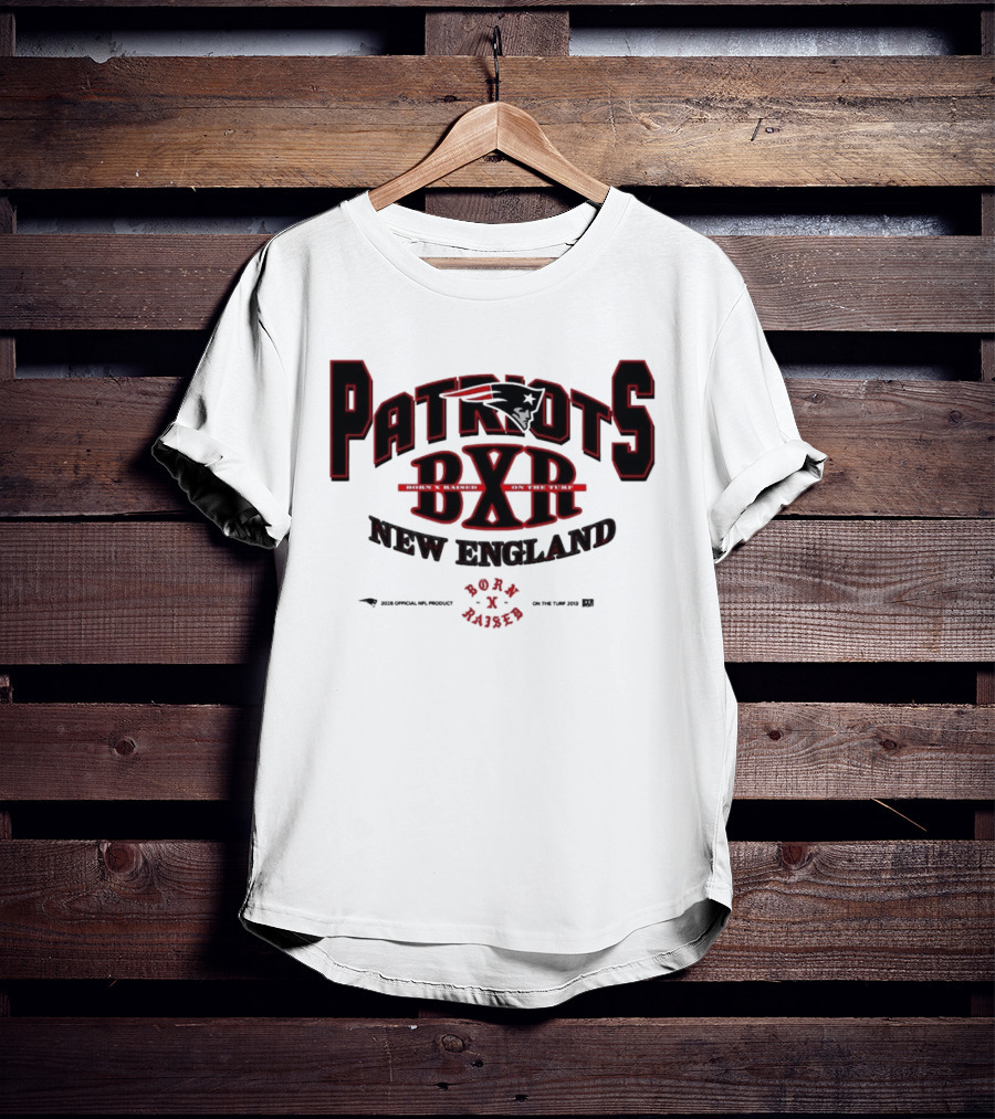 New England Patriots BXR Born X Raised Turf 2026 White T-Shirt