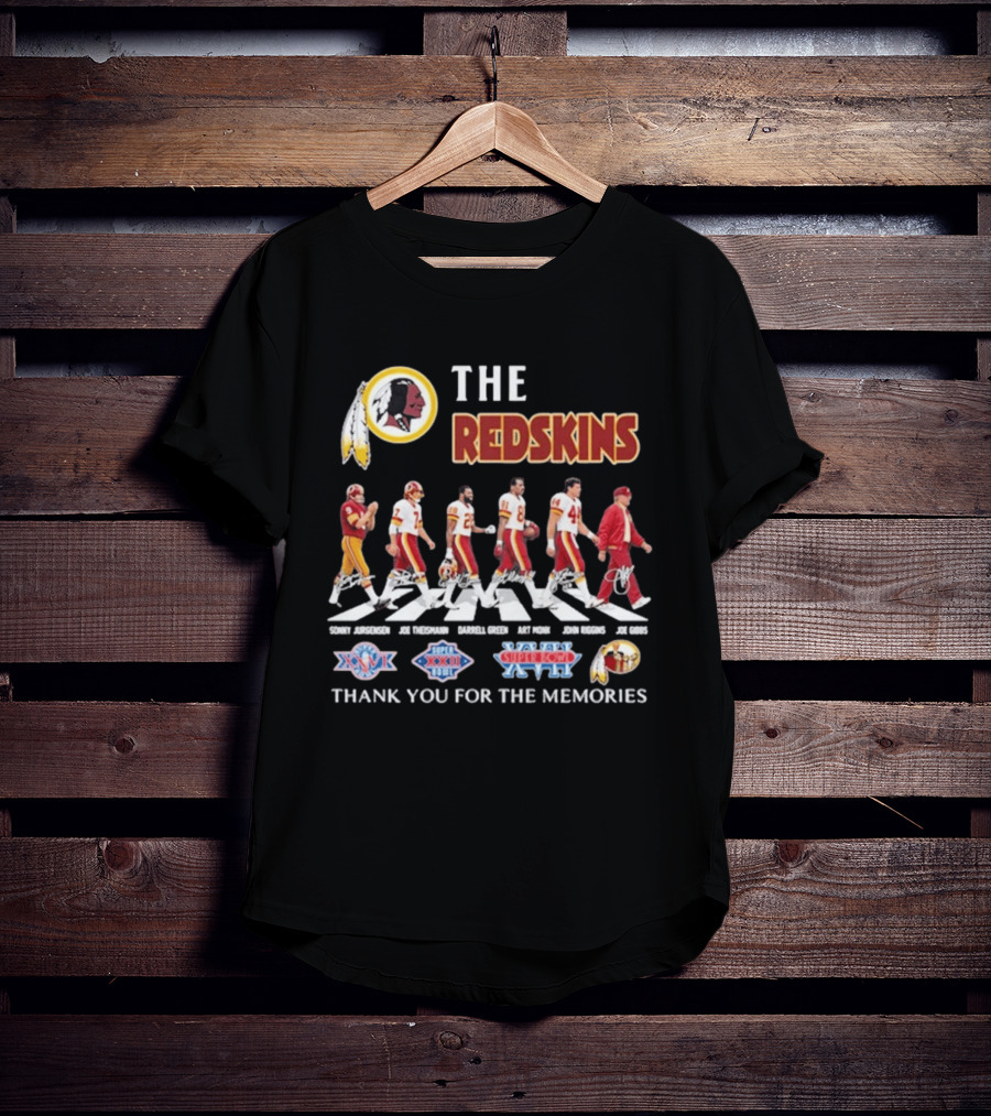 The Redskins Legends Abbey Road Thank You For The Memories Super Bowl Seasons T-Shirt