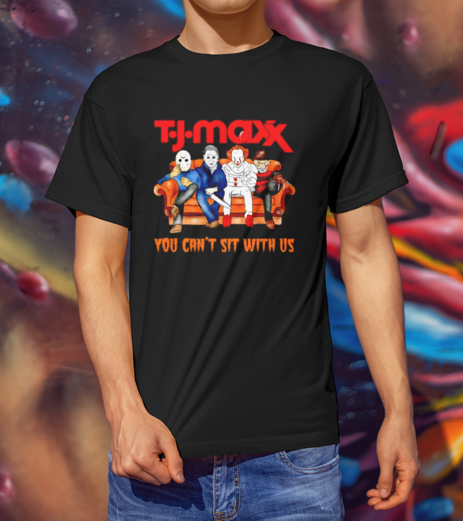 TJ Maxx Horror Movie Friends Halloween 2026 You Can't Sit With Us T-Shirt